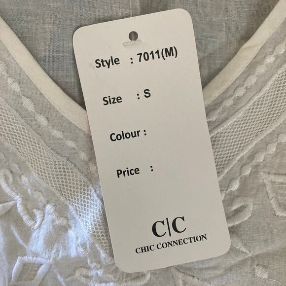 Chic Collection Shirt Womens Small White New - Picture 7 of 11
